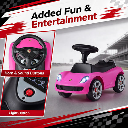 Kids Ride On Car Sliding Car with Horn & Sound Buttons Porsche Licensed-Pink