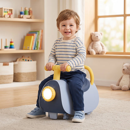 Kids Ride On Push Car with Headlight and Music for Kids 3+-Blue