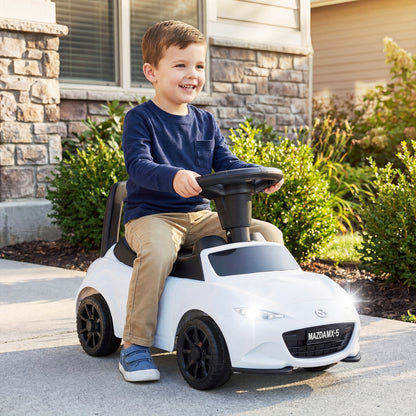 Kids Ride On Sliding Toy Mazda Licensed with Under-Seat Storage for Toddlers-White