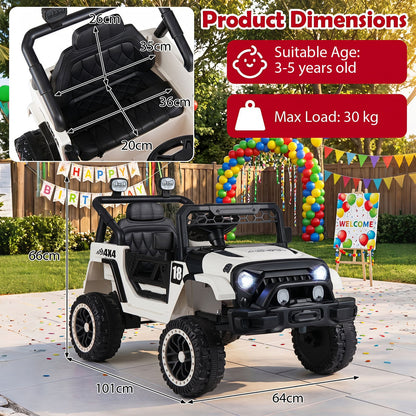 Kids Ride on Truck 12V Electric Toy Vehicle with Remote Control-Black
