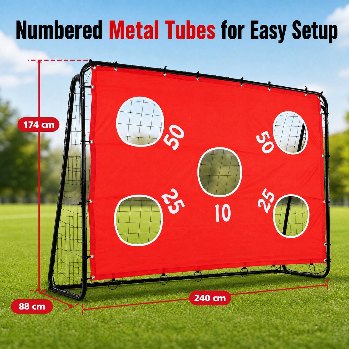 Kids Soccer Goal with Removable Target Cloth Soccer Training Equipment with Metal Frame