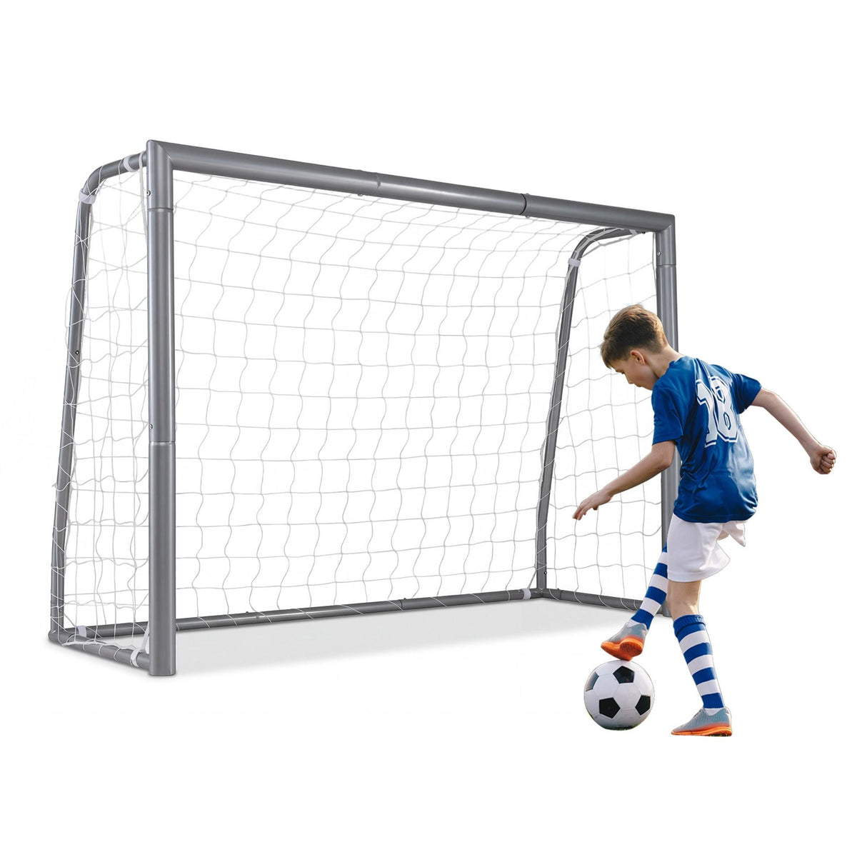 Kids Soccer Goal with Tear-Resistant Net and Ground Stake for Professional Everyday Match-S