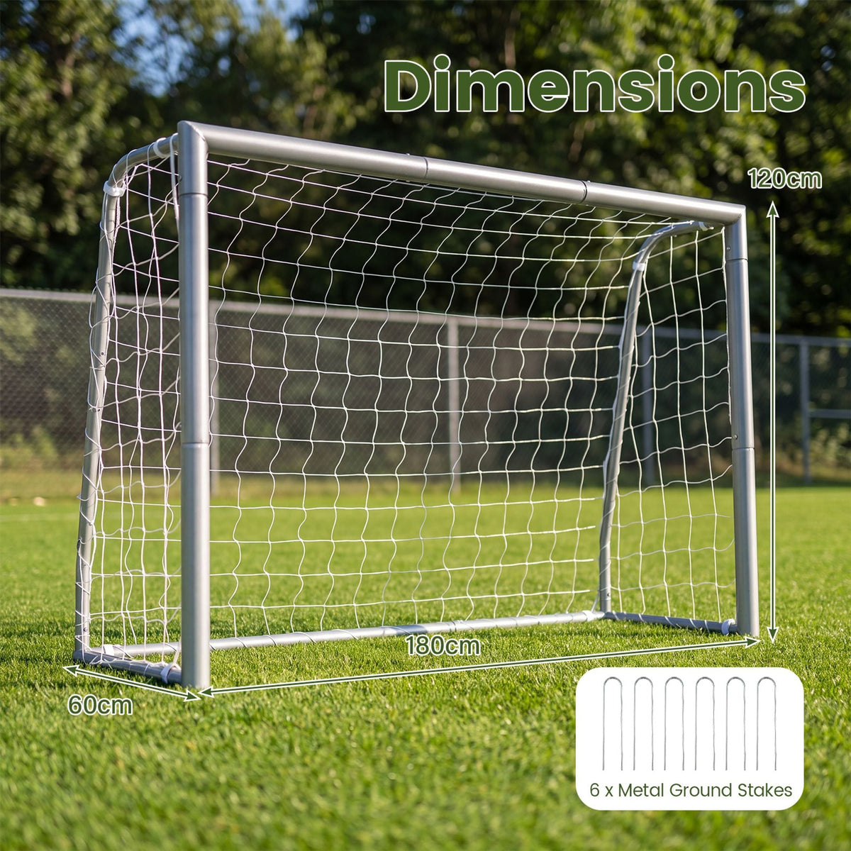 Kids Soccer Goal with Tear-Resistant Net and Ground Stake for Professional Everyday Match-S