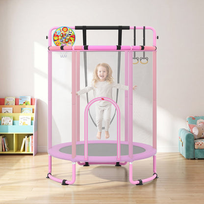 Kids Trampoline with Safety Net for Indoor and Outdoor Use-Purple