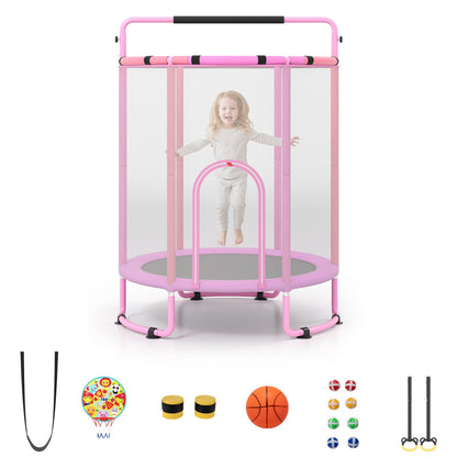 Kids Trampoline with Safety Net for Indoor and Outdoor Use-Purple