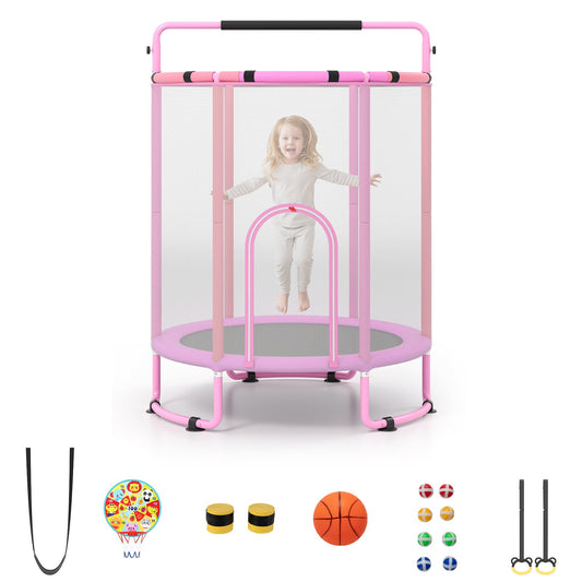 Kids Trampoline with Safety Net for Indoor and Outdoor Use-Purple