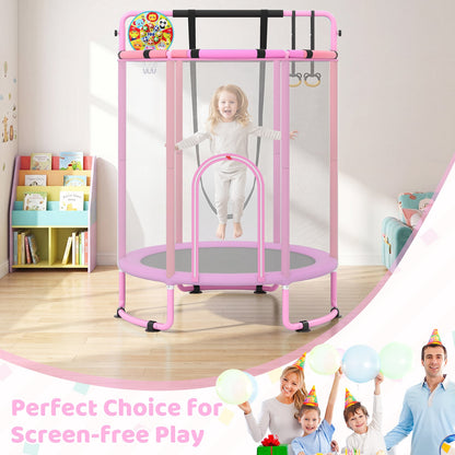 Kids Trampoline with Safety Net for Indoor and Outdoor Use-Purple