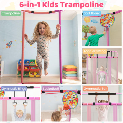 Kids Trampoline with Safety Net for Indoor and Outdoor Use-Purple
