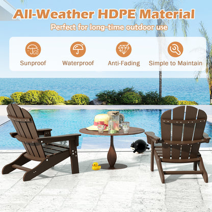 Kids Adirondack Chair All-Weather HDPE Toddler Lawn Chair-Brown