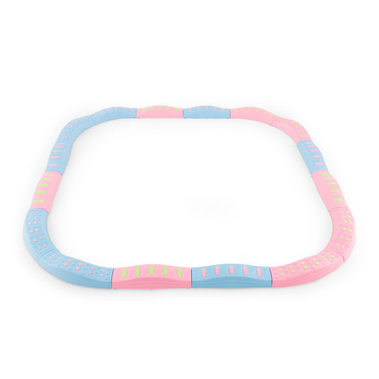 Kids Balance Beams 20 Pieces Stepping Stones with Bottom Mats-Macaron Pink