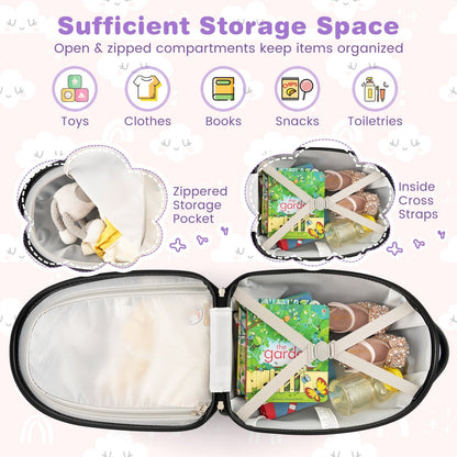 16 Inches Kids Carry-On Luggage with Wheels-Pink