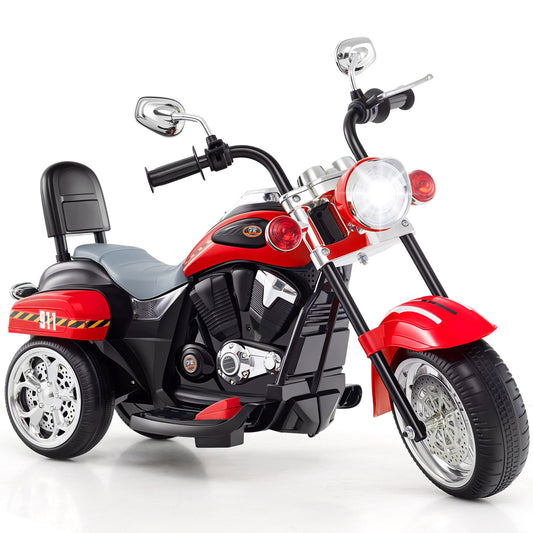 Kids Electric Motorcycle Motorbike 6V Battery Horn Headlight-Red & Black