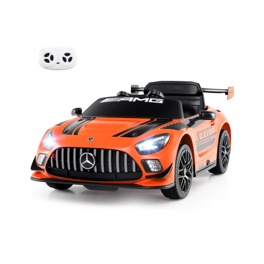 12V Kids Powered Ride on Car Benz GT3 with Spoiler and Remote Control-Orange