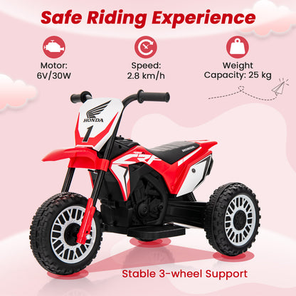 Honda Licensed Kids Ride On Motorbike with Horn Anti-slip Handlebars-Red