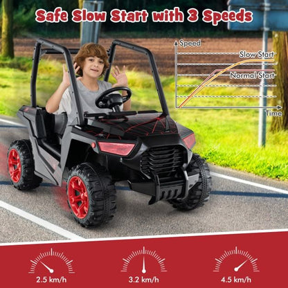 24V Kids Ride-on Car with 3 Adjustable Speeds-Black