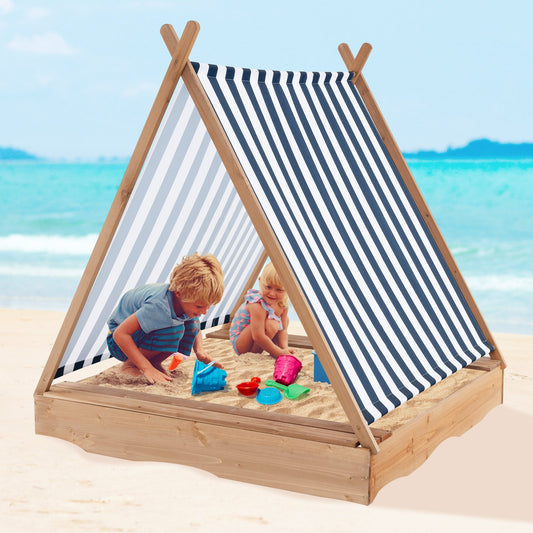 124 x 123cm Kids Sandbox with Cover