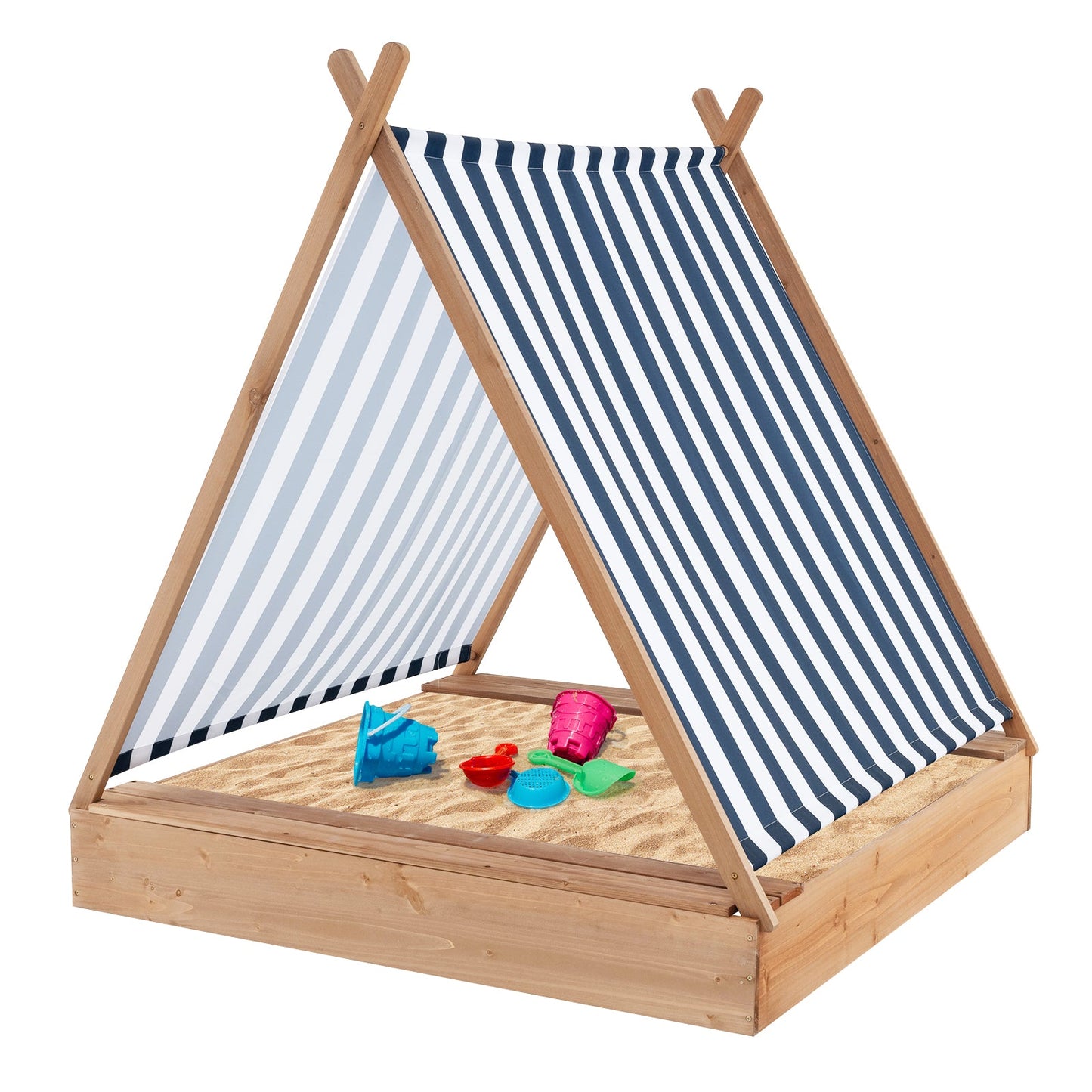 124 x 123cm Kids Sandbox with Cover