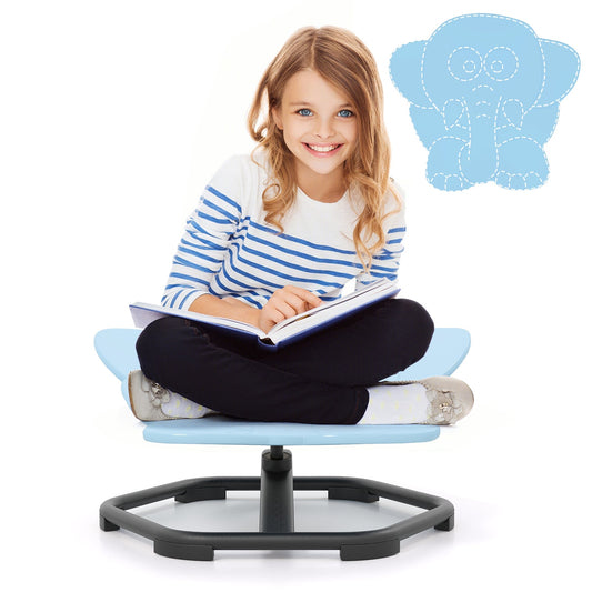 Kids Sensory Swivel Chair Elephant Petal 360° Spinning Chair-A-Blue