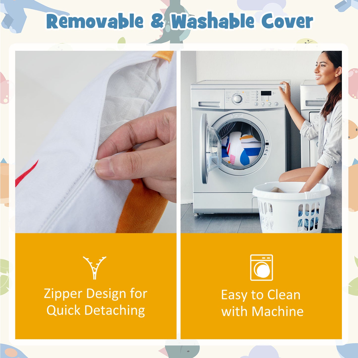 Kids Sofa Chair Foam Filled Armchair with  Extra Padded Pillow-White