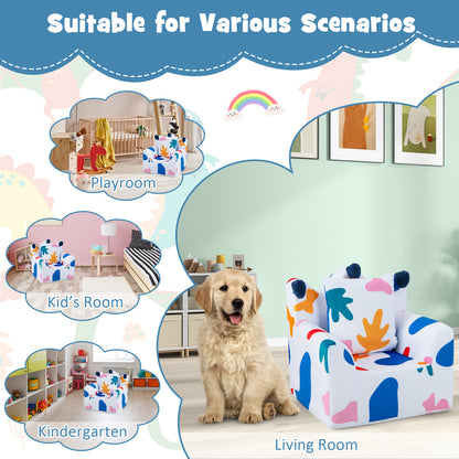 Kids Sofa Chair Foam Filled Armchair with  Extra Padded Pillow-White