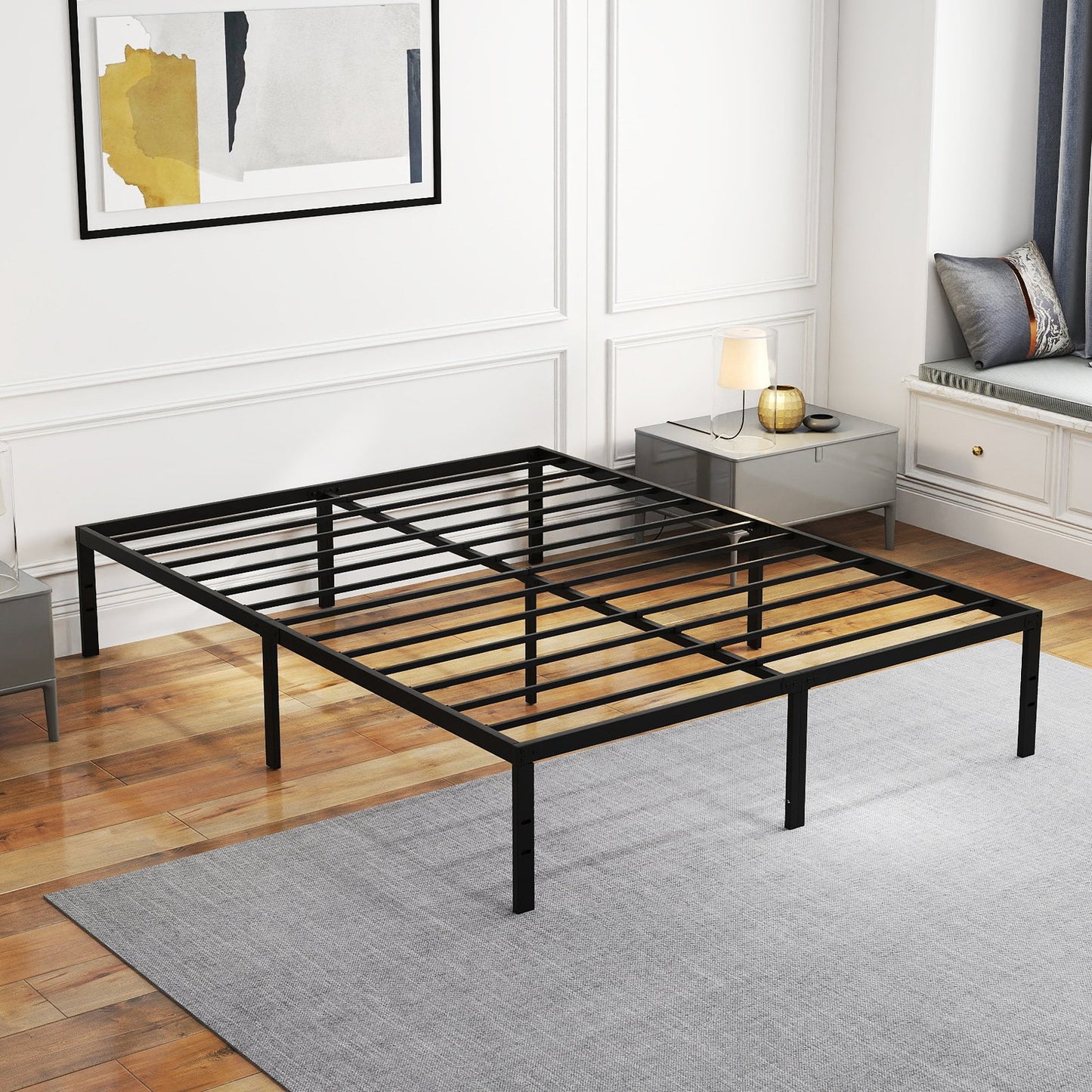 King Size Heavy Duty Metal Platform Bed Frame