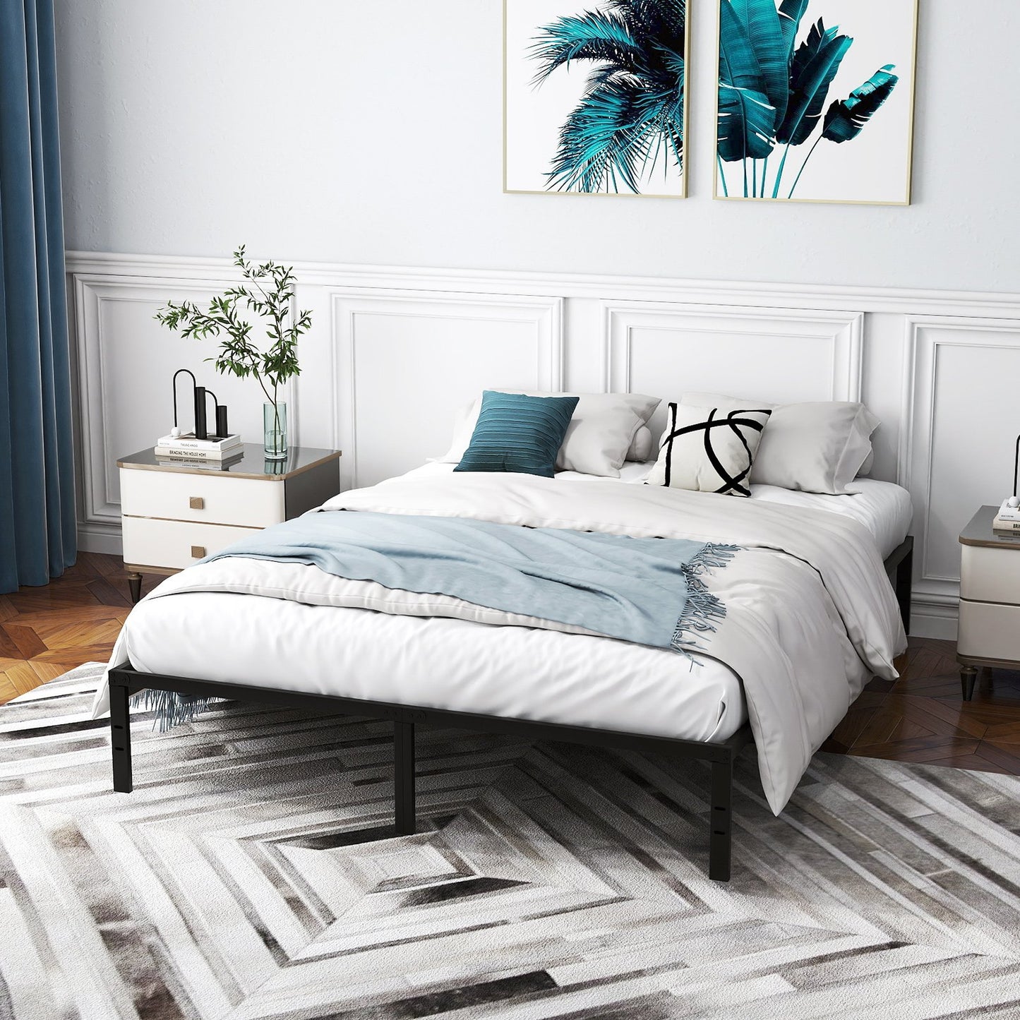 King Size Heavy Duty Metal Platform Bed Frame