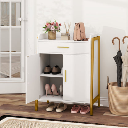 Kitchen Sideboard Cabinet with Drawer 2 Doors and Adjustable Shelf-White