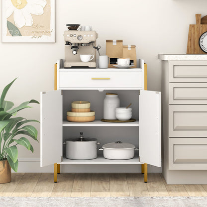 Kitchen Sideboard Cabinet with Drawer 2 Doors and Adjustable Shelf-White
