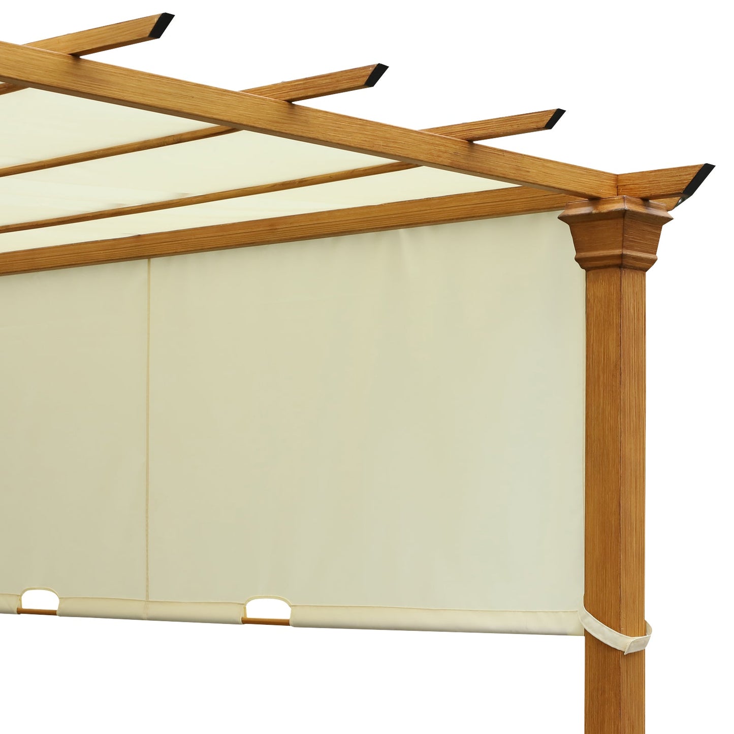 Outsunny Steel Frame Retractable Outdoor Garden Pergola Beige