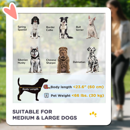 PawHut Foldable Pet Stroller, with Universal Wheels, Shock Absorber, for Medium and Large Dogs - Red