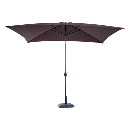 Outsunny Patio Umbrella Parasol Rectangular Garden Canopy Outdoor Sun Shade Shelter W/ Tilt Crank-Brown