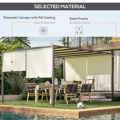 Outsunny 3 x 4m Pergola ogrodowa zewnętrzna - kremowo-biała