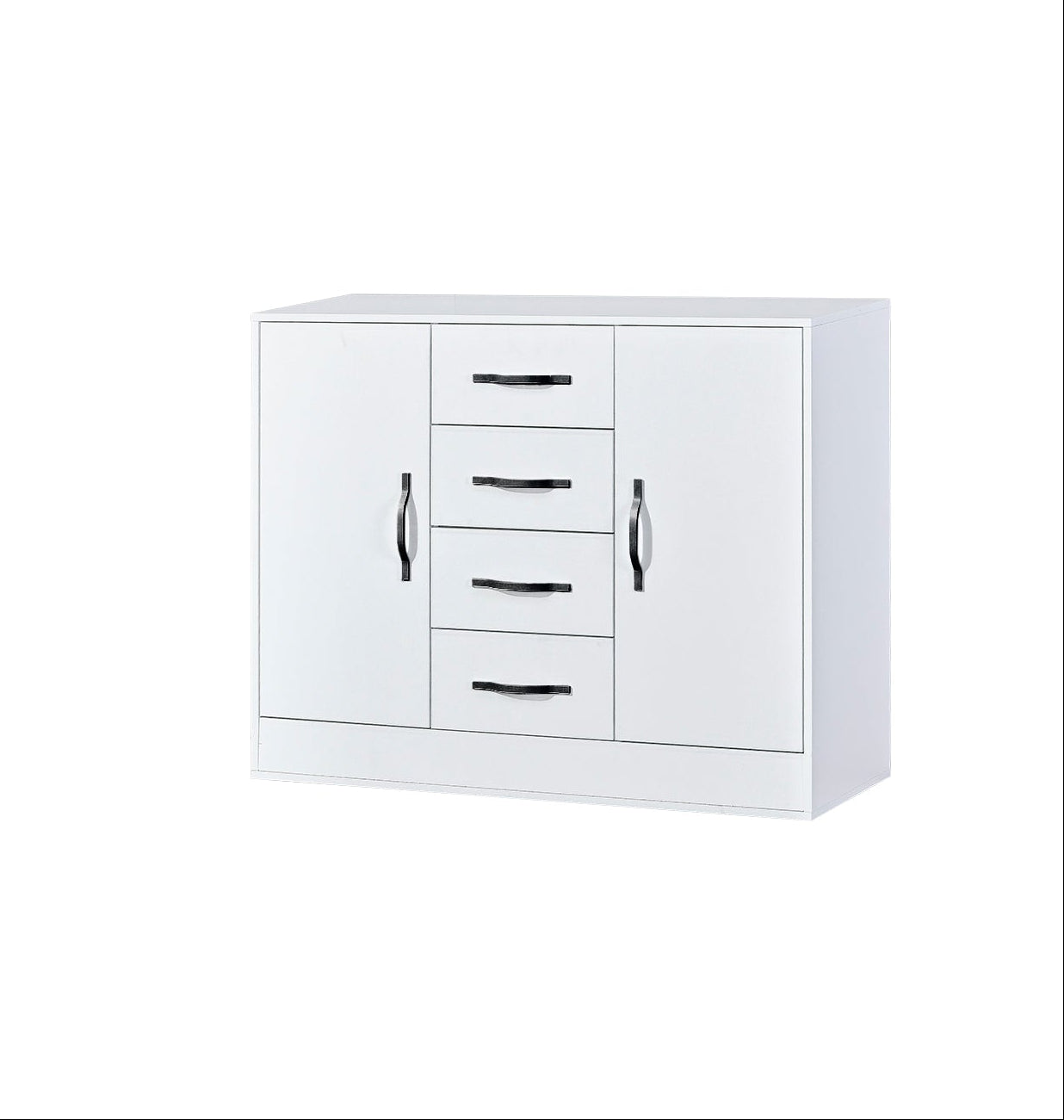 SPACEO Sideboard 120 White / Black Handles