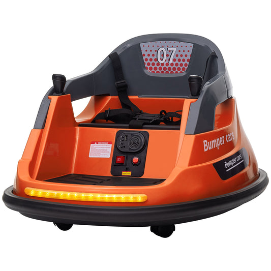 HOMCOM Bumper Car, 360¡ Rotation Spin 12V Kids Electric Car with Lights, Music, for Ages 1.5-5 Years - Orange