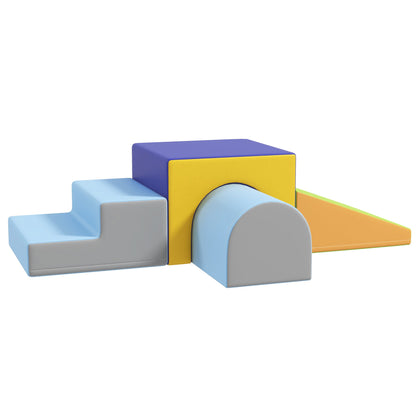 HOMCOM 4-Piece Soft Play Set for Toddlers, Multicoloured