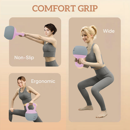 SPORTNOW 12KG Soft Kettlebell, Kettlebell with Non-Slip Handle for Home Gym, Weight Lifting, Strength Training, Purple/Grey