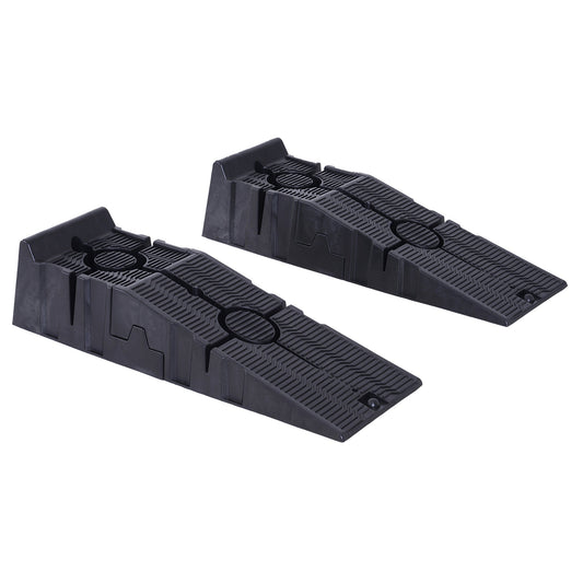 DURHAND 2 Pieces Car Ramps Heavy Duty 2.5 Ton Motorhome Levelling Ramps, Plastic Garage Workshop Car Lift, Portable Automotive Vehicle Campervan Car Ramp, Black