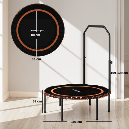 SPORTNOW 40" Foldable Fitness Trampoline Rebounder with Handle, Orange