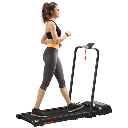 HOMCOM Foldable Walking Treadmill, with LED Display, for Home, Office & Fitness Studio