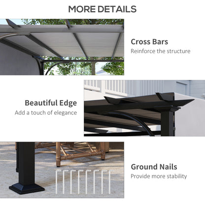 Pergola ogrodowa Outsunny 3 x 3(m) z regulowanym zadaszeniem, szara