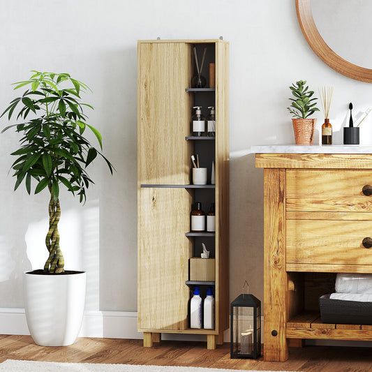 Szafka łazienkowa HOMCOM Multi-Storage Slim - imitacja drewna
