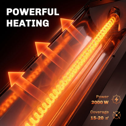 Outsunny 2000 W Electric Infrared Patio Heater with Cover, Free Standing/Wall Mounted IP65 Outdoor Garden Heater, Black