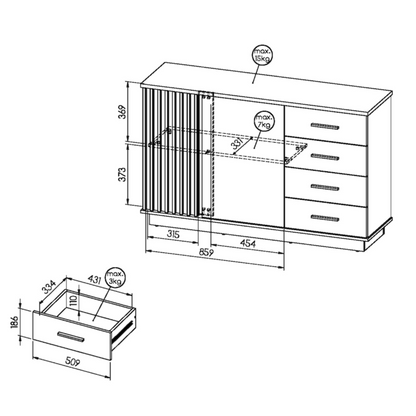 Lamelo LA6 Sideboard Cabinet 141cm