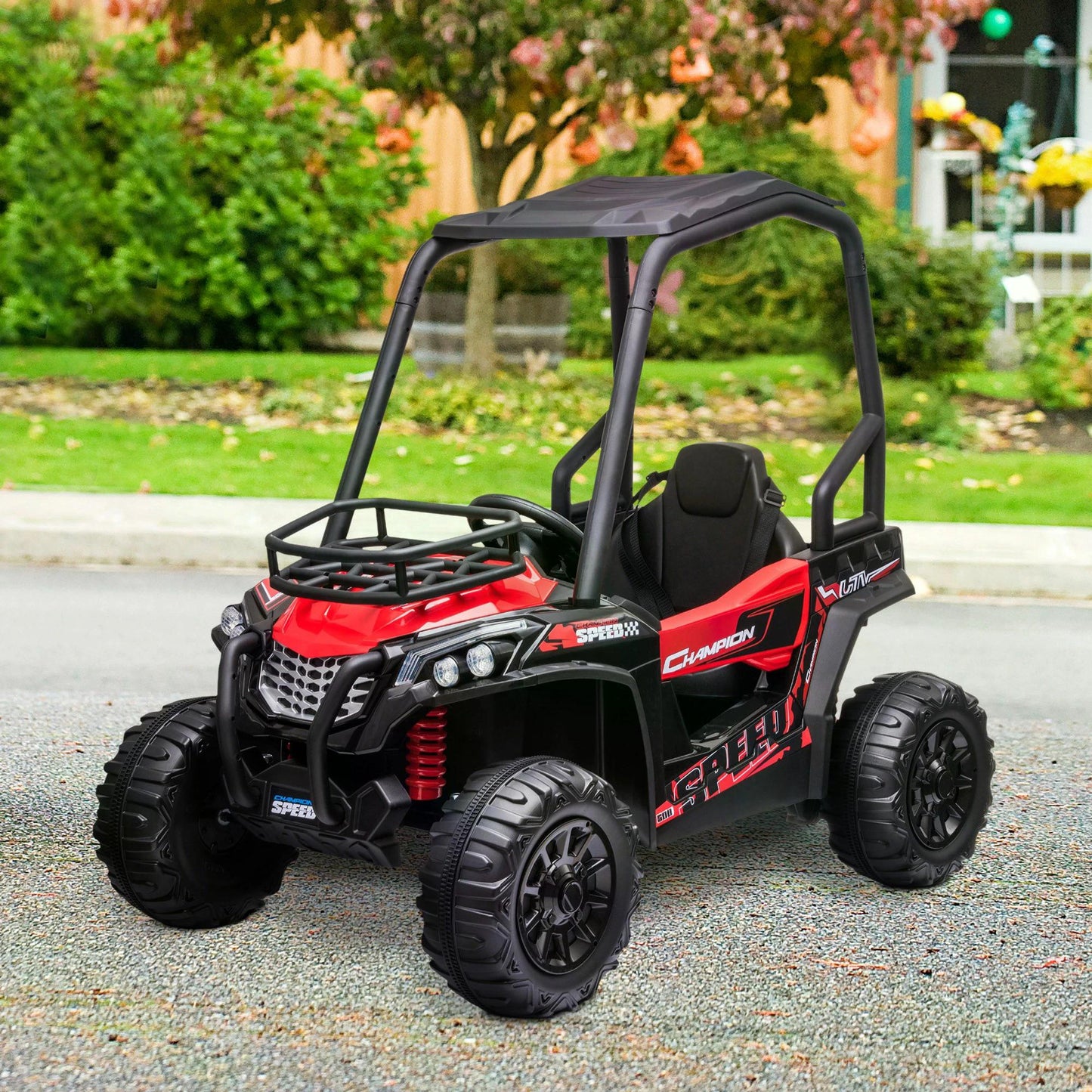 HOMCOM 12V Kids Electric Ride On Car Off-road UTV Toy Remote Control for 3-8 Yrs