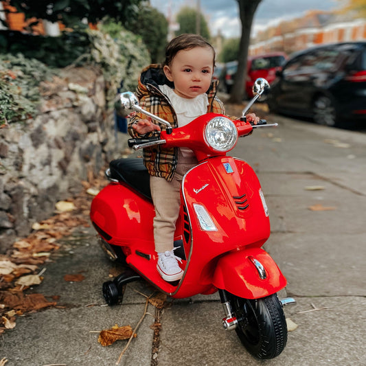 HOMCOM Dziecięcy motocykl do jazdy, 6V, ze światłami LED-czerwony