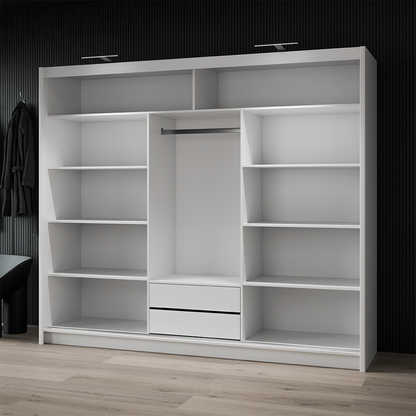 Graphite Mirrored Sliding Door Wardrobe 250cm – LEIGHTON