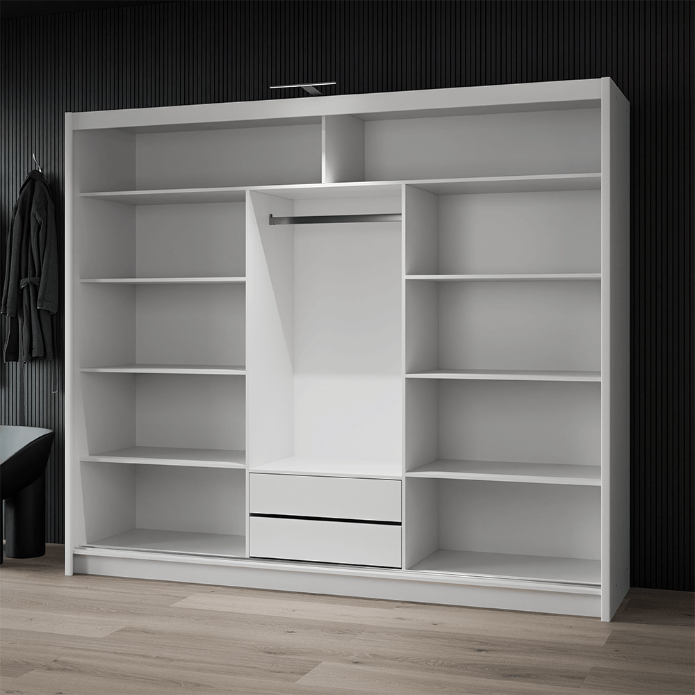 Oak Sonoma Mirrored Sliding Door Wardrobe 250cm – MAYFAIR
