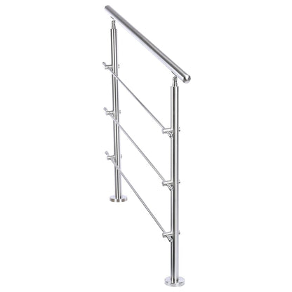 Silver Floor Mount Stainless Steel Handrail for Slopes and Stairs