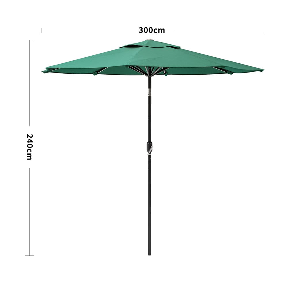 3M Backyard Sunshade Parasol Garden Tilt Umbrella with Crank