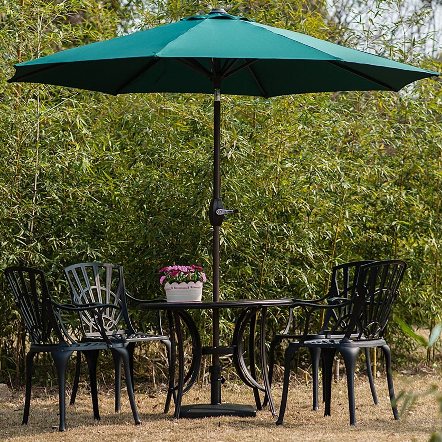 3M Backyard Sunshade Parasol Garden Tilt Umbrella with Crank